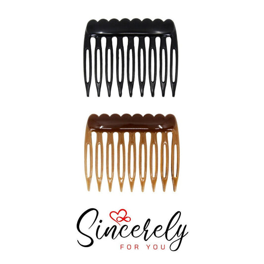 Hair Comb Slide 4 Pack Brown Black Clear Hair Slides Grips Clips Basic Accessories Women Girls UK Hair Accessory Components UK Seller