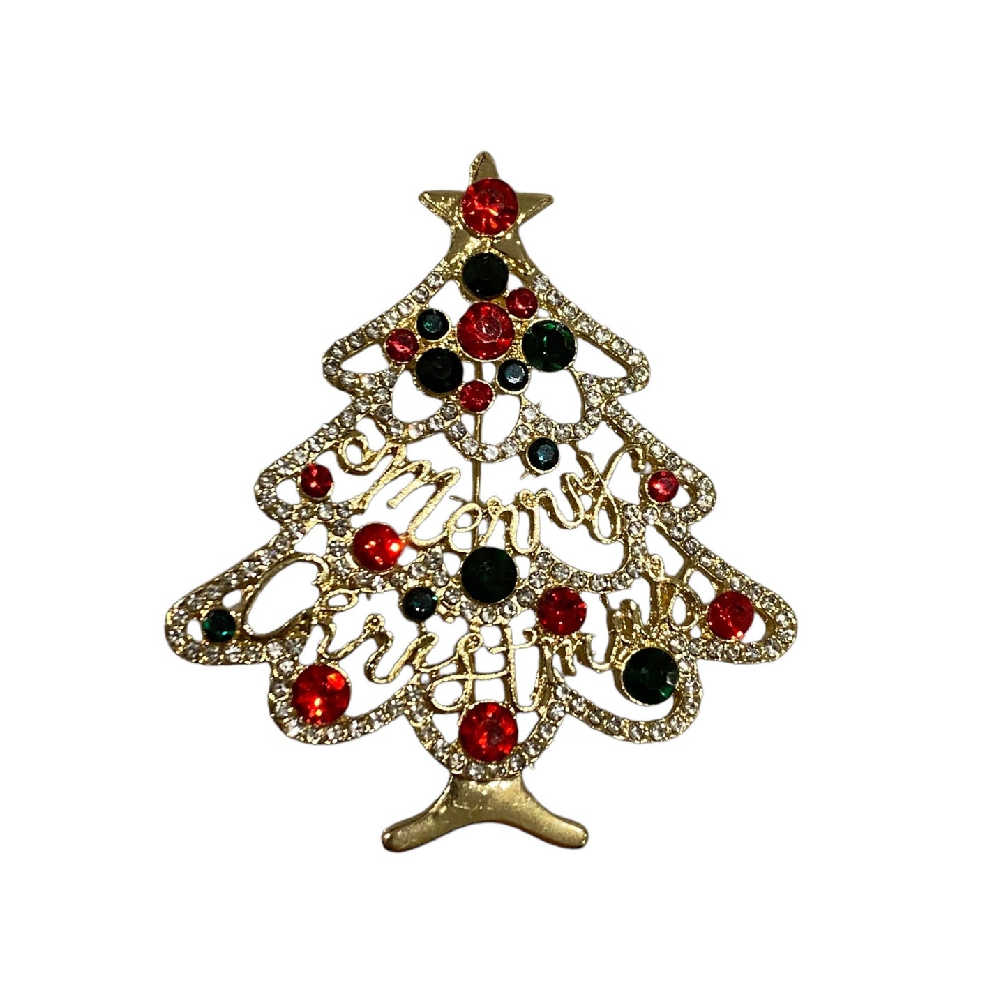 Christmas Brooch 2022 Genuine Crystal UK Seller Christmas Tree Accessories Decorations Crystal Pin Badge Boxed XMAS Gifts Mum Nan Teacher