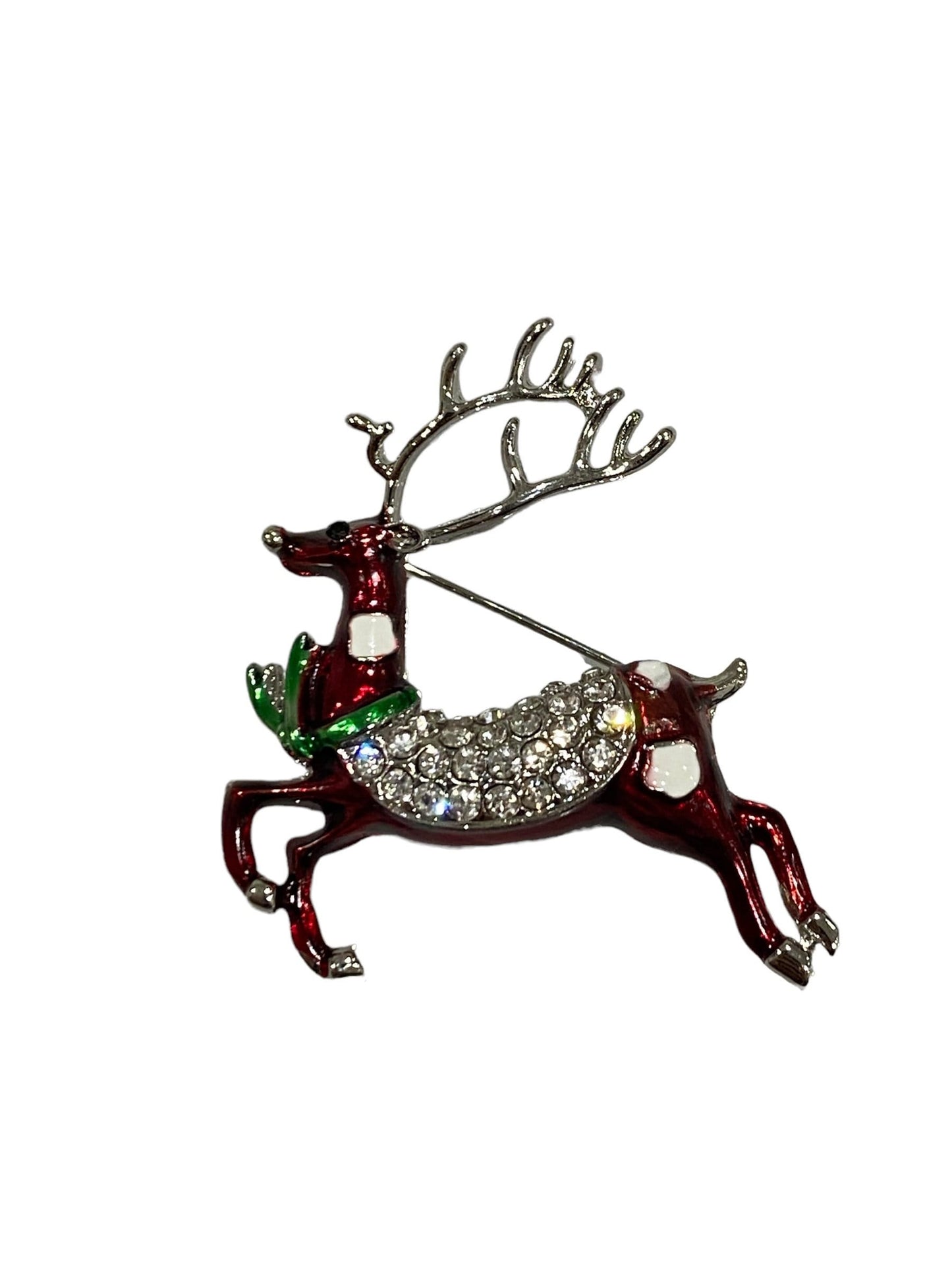 Christmas Brooch 2022 UK Seller Christmas Bells Santa Sleigh Reindeer Decorations Crystal Pin Badge Boxed XMAS Personalised Gifts Ladies