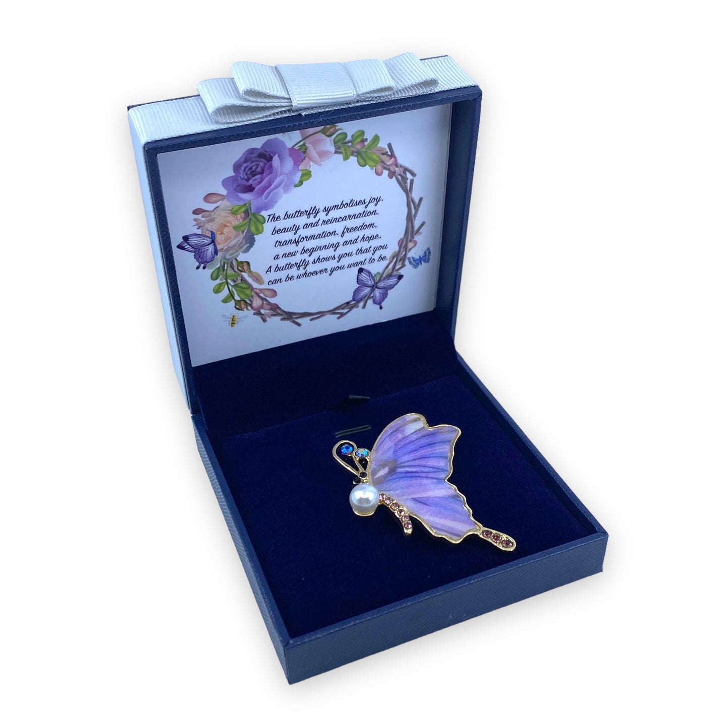 Butterfly Brooch Quote Gift Set New Beginnings Chapter Life Quotes Genuine Crystal Brooches