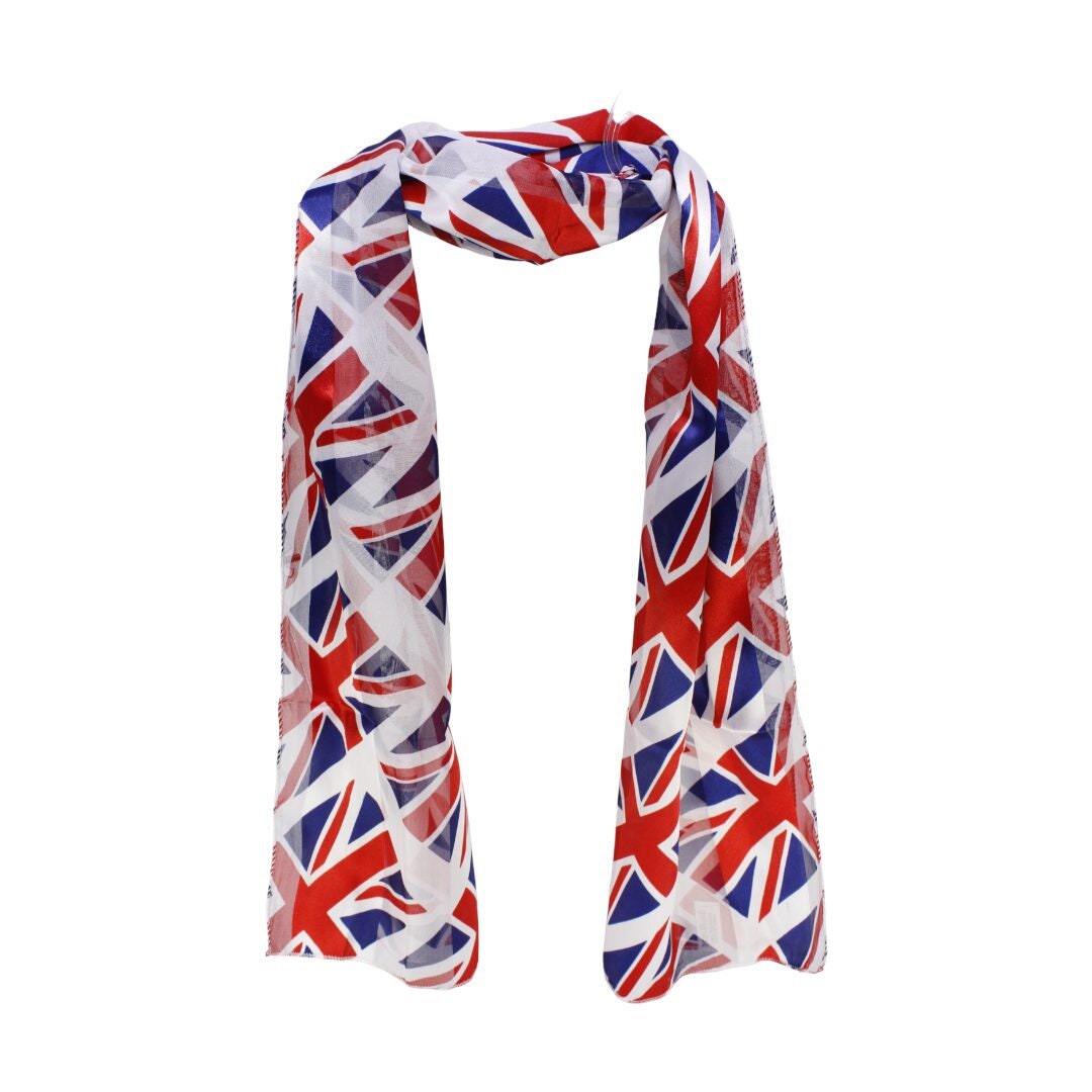 King Queen Coronation Satin Union Jack Scarf Set King Charles Accessories Gift Women