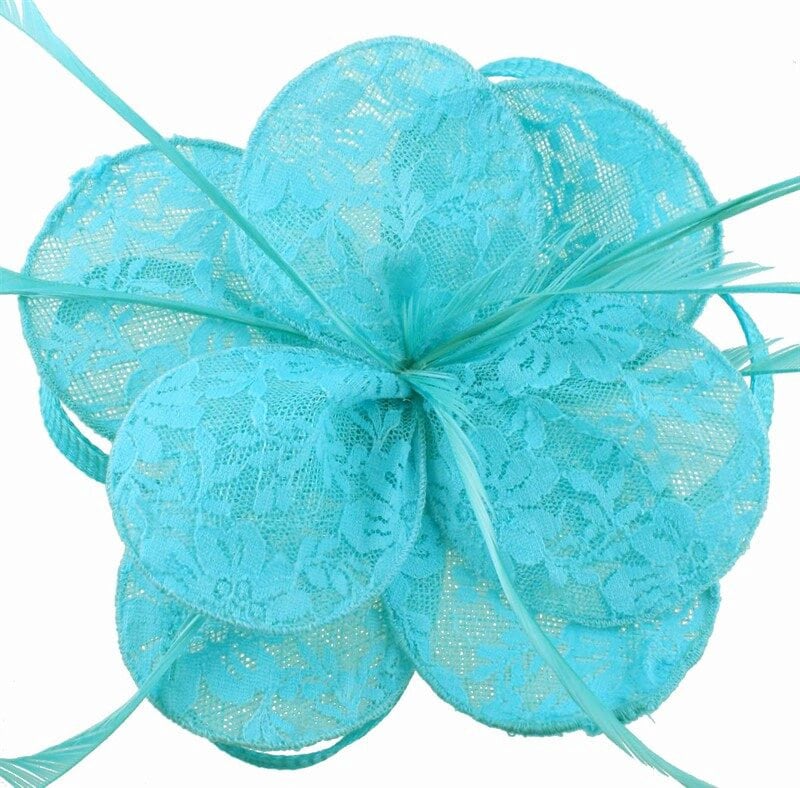 Blue Pink Beige Aqua Fascinator Wedding Ascot Hat Lace Hair Flower Fascinator Comb Mother Of The Bride Bridal UK Seller