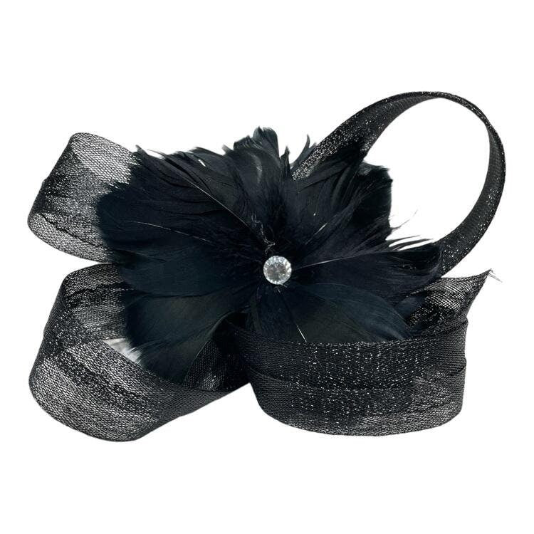 Navy Green Cream Gold Black Feather Headband Fascinator Wedding Mother Of The Bride Ascot Races