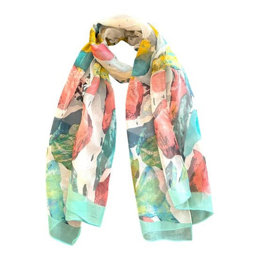 Silk Inspired Scarf Women Super Soft Scarves Light Weight Abstract Print Scarves Shawl Wrap