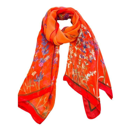 Silk Inspired Scarf Women Super Soft Scarves Light Weight Floral Flower Summer Print Silk Scarves Shawl Wrap